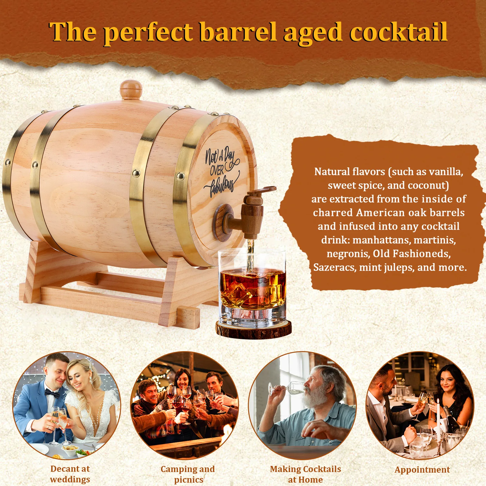 Barril de whisky de madera de  - Wine Beer Tequila reseña y precio