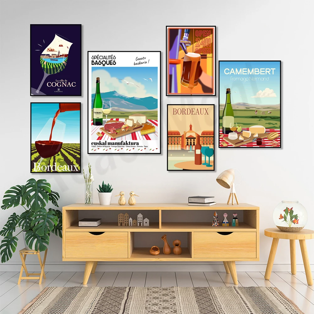 Póster de vides de Burdeos, vi - Wine Beer Europe reseña y precio